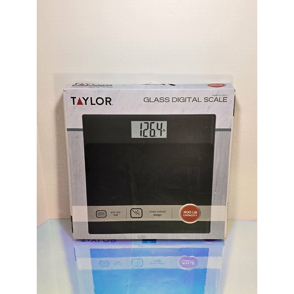 Taylor‎ Glass Digital Bathroom Scale 400 lb Capacity Black Model 5274503 New